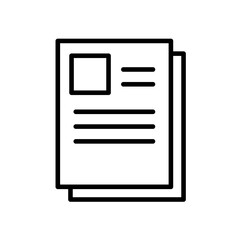 複数の書類のアイコン　資料　モノクロ　素材　イラスト