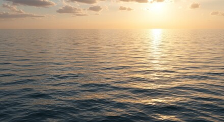 Peaceful Ocean Sunset with Golden Light Reflections