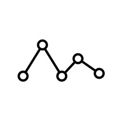 折れ線グラフのアイコン　モノクロ　素材　イラスト