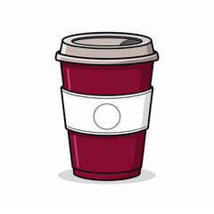 vector illustration of a maroon cup of coffee