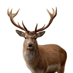 Majestic deer in natural habitat showcasing antlers and gentle gaze