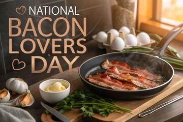 National Bacon Lovers Day Celebration with Crispy Bacon and Festive Decor