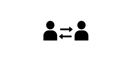 Fototapeta premium Icons representing communication and interaction between two people