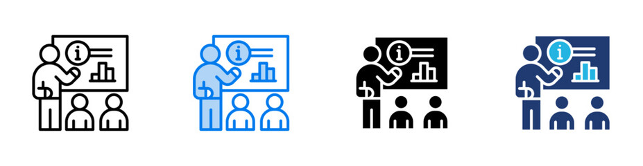 Instruction icon set multiple style collection