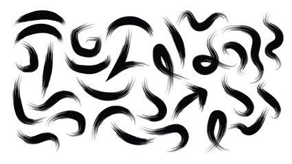 Dry Brush Strokes Hand Drawn Ink Texture Vector Illustration Bundle