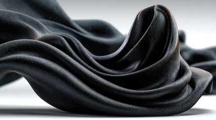 Black Fabric: An artful depiction of fluid black fabric, showcasing elegant folds and subtle shadows, bringing a touch of luxury and sophistication to any design.