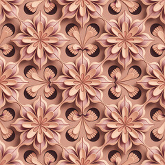 Fototapeta premium Seamless floral pattern with decorative flowers in vintage style for textile or wallpaper design