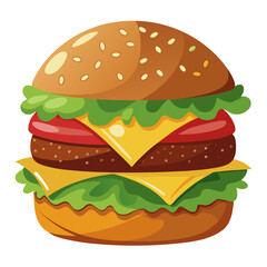 Tasty Giant Burger Illustration