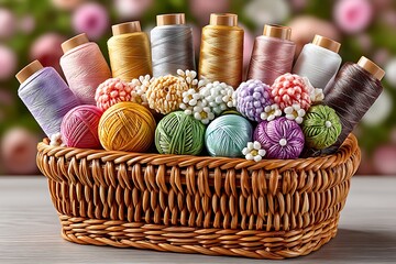 Sewing thread collection vibrant colors high resolution picture