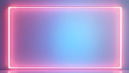Abstract Neon Light Frame Pink and Blue Glowing Border for Design