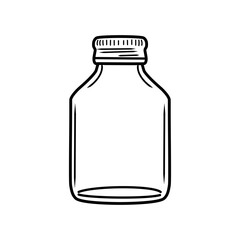 Sketch drawing of ClearTransparent Glass Bottle,Realistic clear glass jar mockup, Vector illustration isolated on transparent background,Can be use for your design, advertising, promo and etc. EPS10 