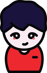 a cute baby boy character icon