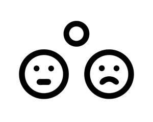 Fototapeta premium Mood Emoji Set Happy, Neutral, Sad Face Icons