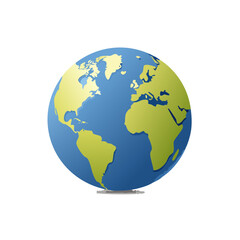 Fototapeta premium Earth illustration globe showing continents oceans world environment planet