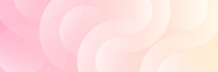 Obraz premium Minimalist banner background pastel colorful pink and yellow gradations. Circle effect style modern