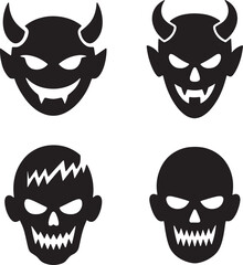 Fototapeta premium Scary Devil and Monster Faces