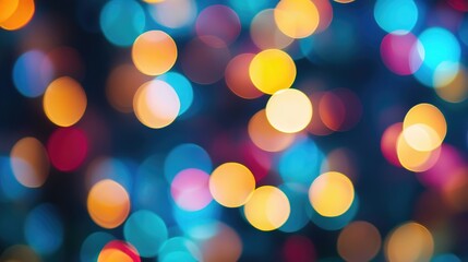 Fototapeta premium Blurry Multicolored Lights Background on Dark Backdrop, Ambient Design 