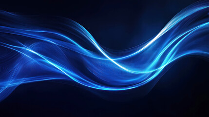 Obraz premium Blue abstract wave pattern on a dark background.