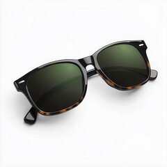 Realistic pair of sunglasses folded, isolated on a white background