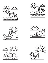 set of vector icons of nature
