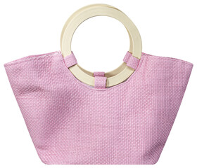 Pink woven fashion bag