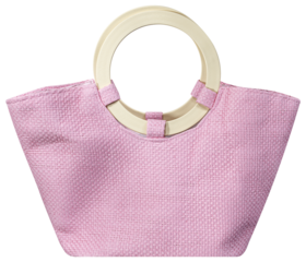 Pink woven fashion bag