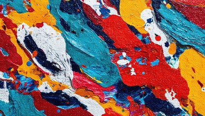Abstract vibrant paint strokes
