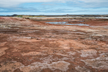 Barren Landscape of Volcanic Terrain in Iceland