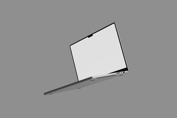 floating laptop presentation mockup