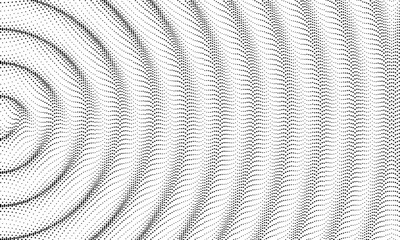 3D wavy overlay background with ripple effect. Grid surface with particle. Vector illustration for cover, card, postcard, interior design, banner