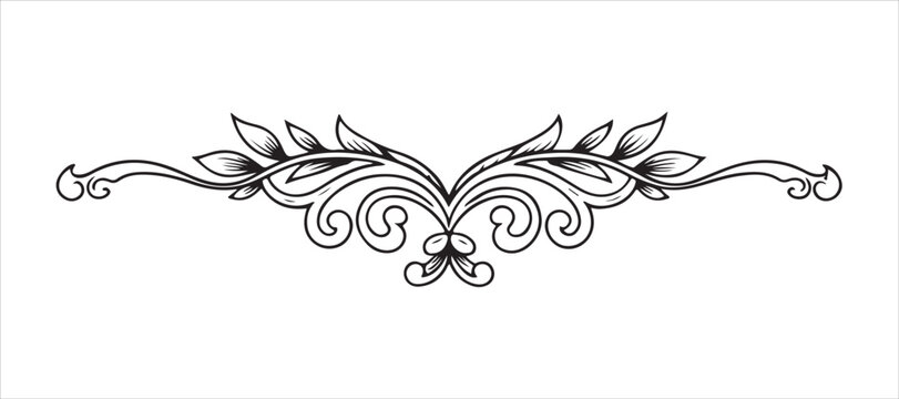 Stylish floral border divider for jazzing up postcards, invitations, and banners. It's a vector illustration of leaves and flowers done in a doodle style.

