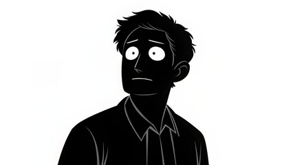 Faceless silhouette with white eyes and low contrast, ideal as a default profile or general avatar