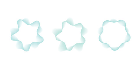  abstract wave design consisting of smooth, flowing black and gray lines on a white background. ring waves or light frequencies