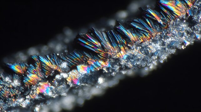 Microscopy of Crystal Structures: Colorful Patterns, Geometric Forms, and Luminous Colors in Mineral Analysis - High Magnification Photomicrography with Polarized Light 