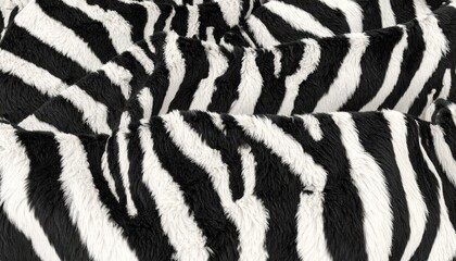 Fototapeta premium Seamless zebra skin or tiger fur stripe pattern. Tileable monochrome bold black and white African safari wildlife background texture. 