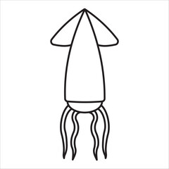 Squid icon outline vector