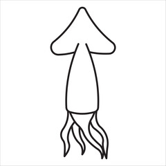 Squid icon outline vector