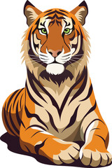 High resolution tiger resting artwork.