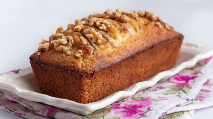 Old-fashioned banana bread illustration for kitchen printables, tags, and cozy designs.