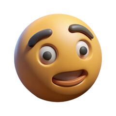 Fototapeta premium Shocked emoji face surprised expression digital art render graphic design element illustration icon 3d