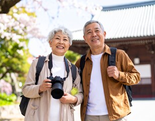 カメラを持って旅するシニア夫婦