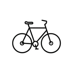 Obraz premium Simple bicycle icon line art isolated on white background