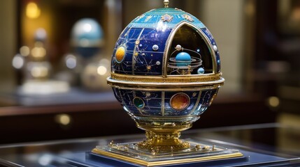 Ornate celestial globe display