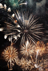 Vertical Horizon Golden Firework Countdown to new year 2025 party time event anniversary...