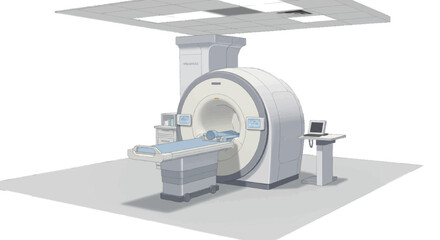 3D vector of diagnostic room with MRI machine