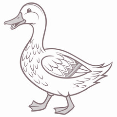 Cartoon Duck Vector Illustration &ndash; Colorful Farm Bird Design