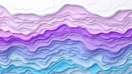 Abstract topographic landscape showing purple and blue wavy lines