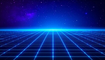 Abstract Technology Grid with Deep Space Look