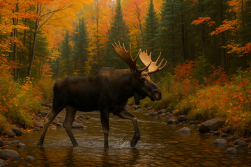 elk in autumn forest