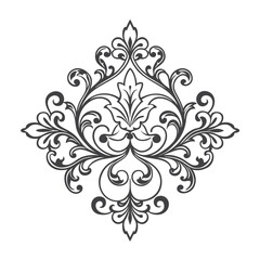 Elegant Ornamental Flourish with Detailed Floral Swirls